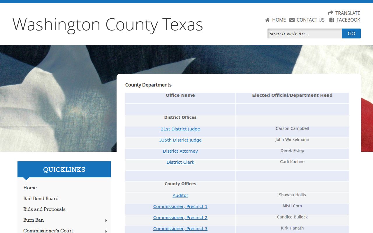 Washington County departments serving Burton criminal records requests