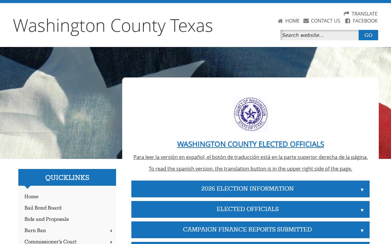 Washington County criminal record custodians in the officials directory
