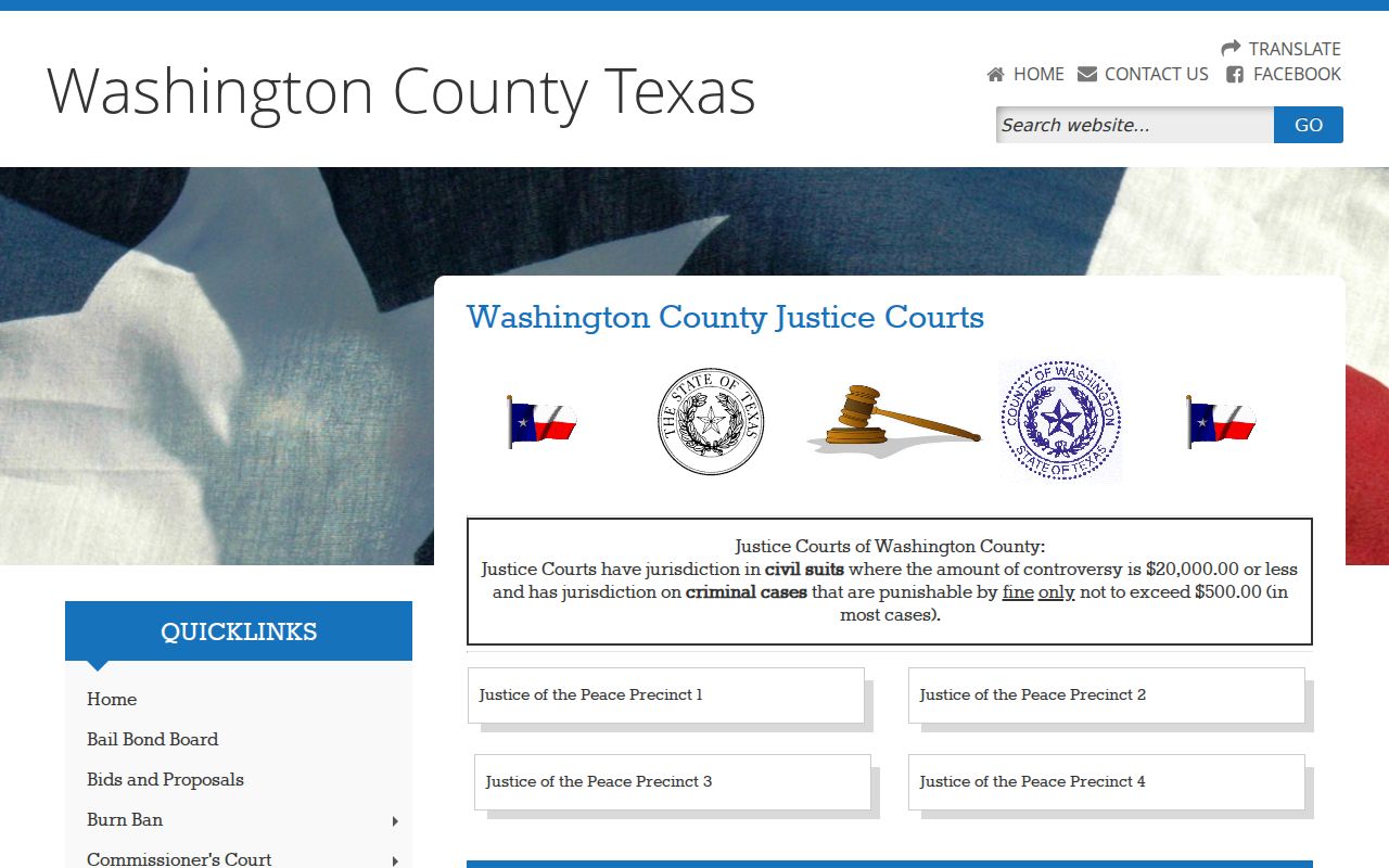 Washington County criminal court cases justice court overview